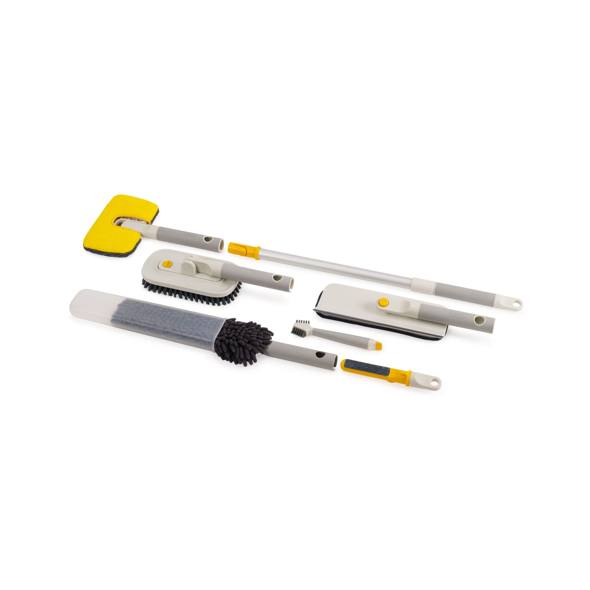 Reinigungsset, Wischmopp, Bürstenkopf, Ausziehbarer Stiel, Mikrofaserkopf