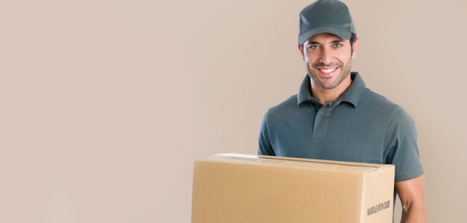 Paketzusteller, Paket, Karton, Postbote, Lieferung