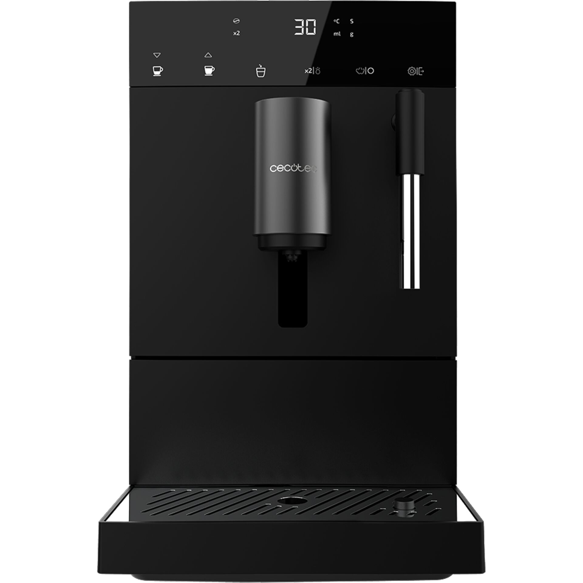Kaffeemaschine, Edelstahl, Schwarz, Espresso-Maschine, Integrierter Grinder