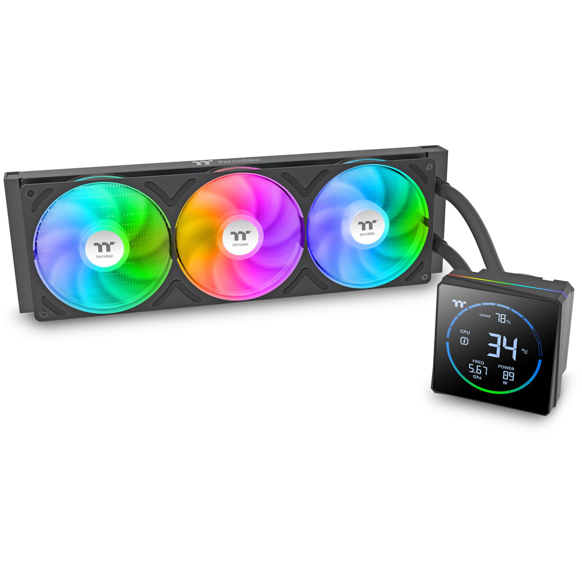 RGB Lüfter, RGB-Lüfter, Drei-Fan-Kühlblock, Grafikkarten-Kühlblock, Anzeige LCD