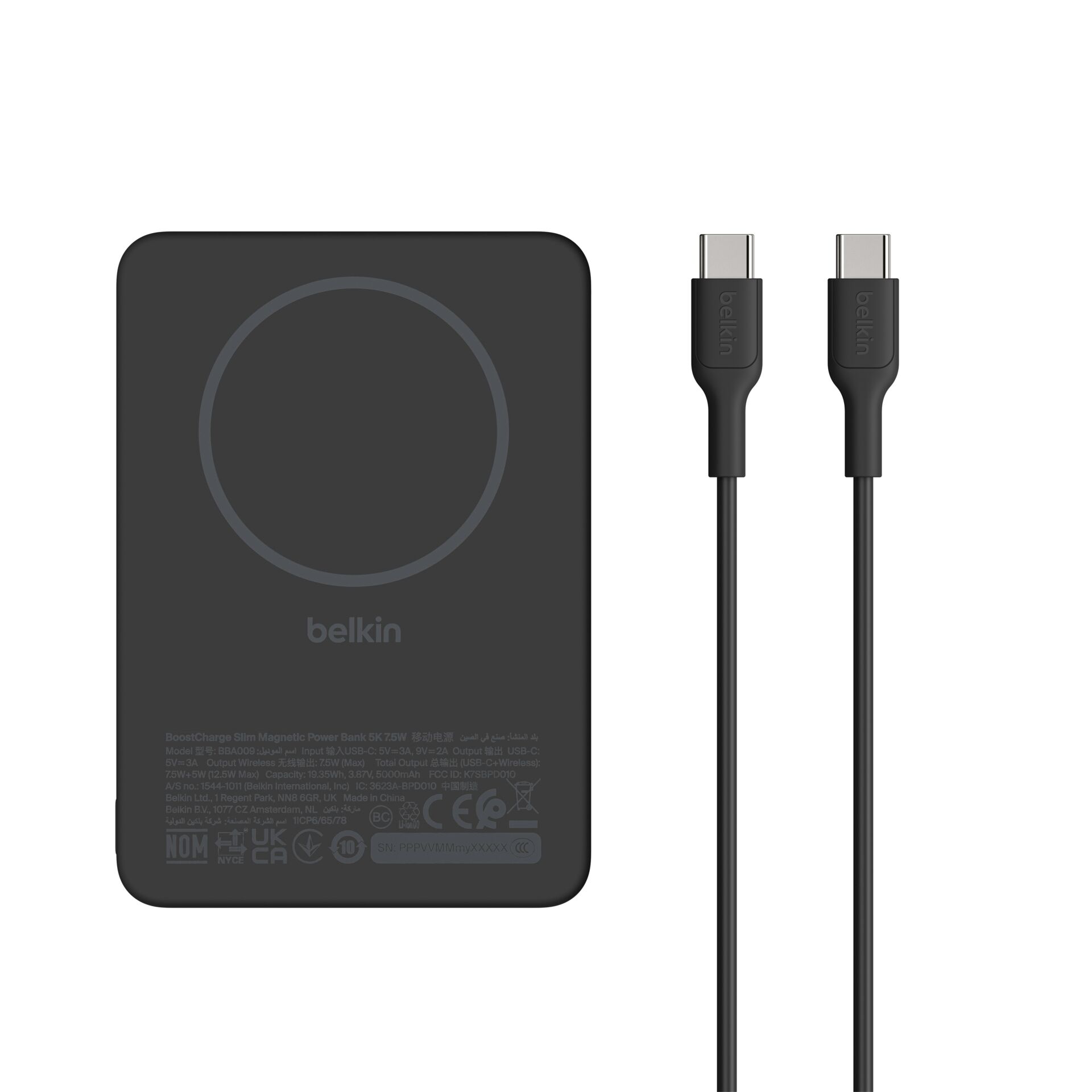 kabelloses ladegerät, induktives laden, dunkelgrau, usb-c, netzteil