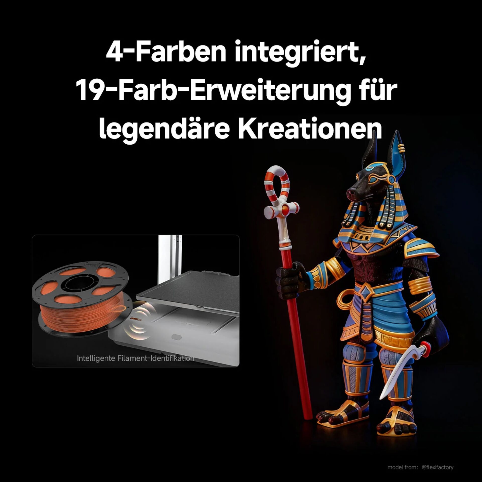 3D-Drucker, Filament, Aufkleber, orange, schwarz
