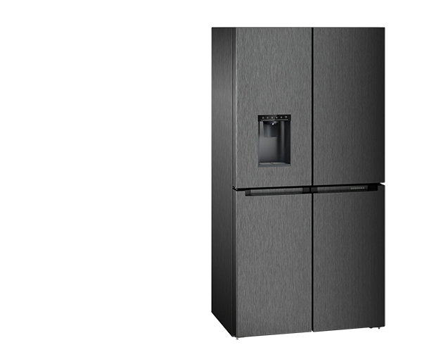 Kühlschrank, Side-by-Side, Schwarz, Eiswürfelfach, Wasserzufuhr