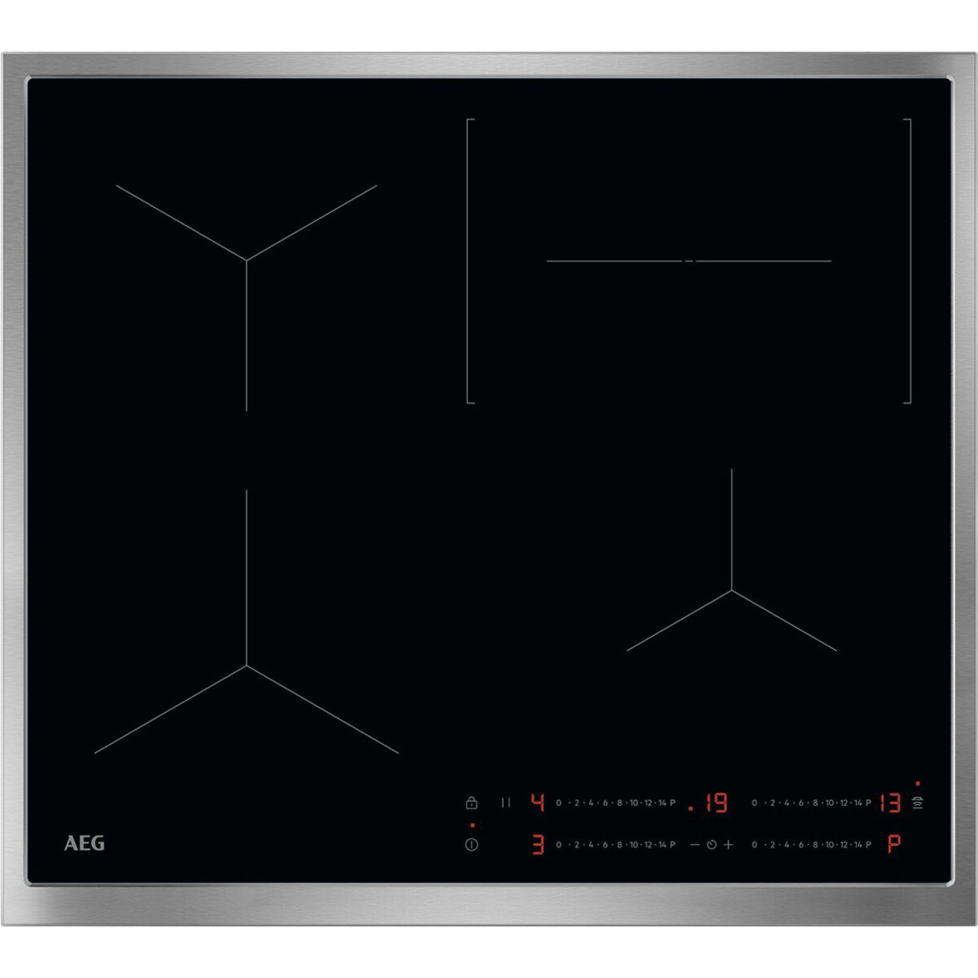 Induktionskochfeld, Glaskeramik, Touch-Controls, elektronische Bedienung, Edelstahlrahmen