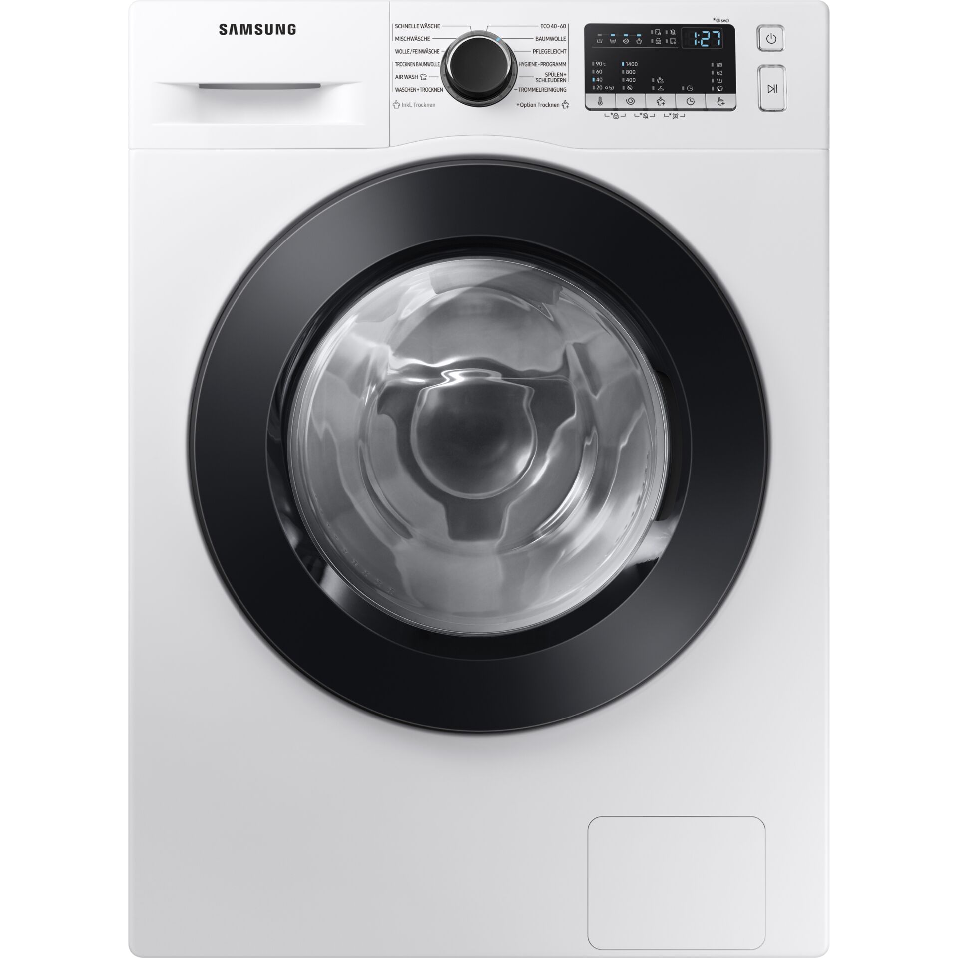 Waschmaschine, Frontlader, Schwarz-Ring, Glas Trommel, Digitaldisplay