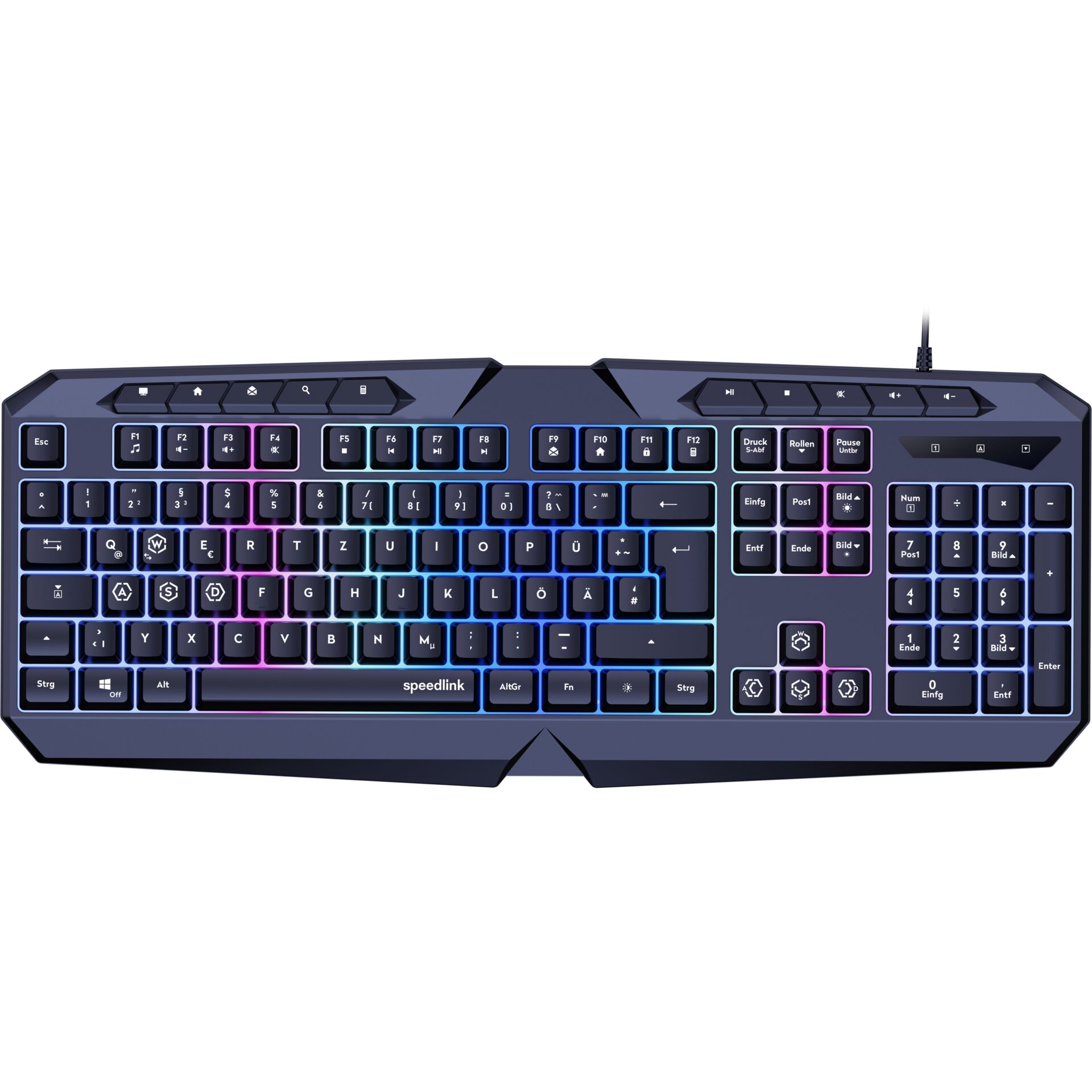 Gaming-Tastatur, RGB-Beleuchtung, Verkabelt, Vollgröße, USB