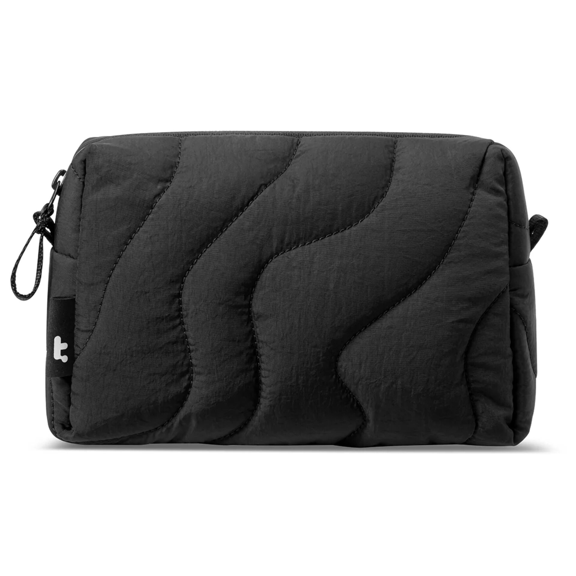 Kosmetiktasche, Beutel, Nylon, Ge quiltet, Schwarz