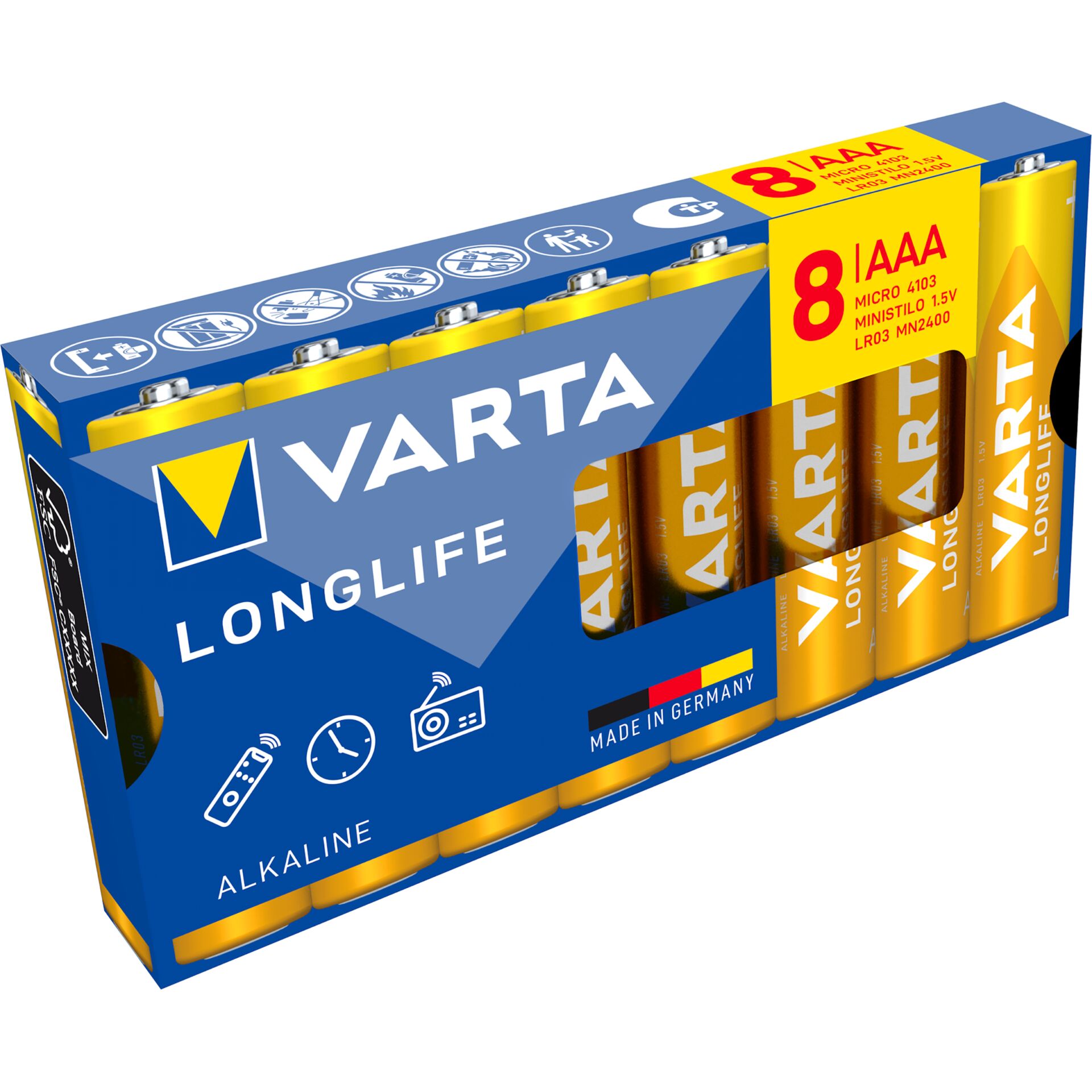 Batterien, AA, Alkaline, Longlife, Mikrobatterie