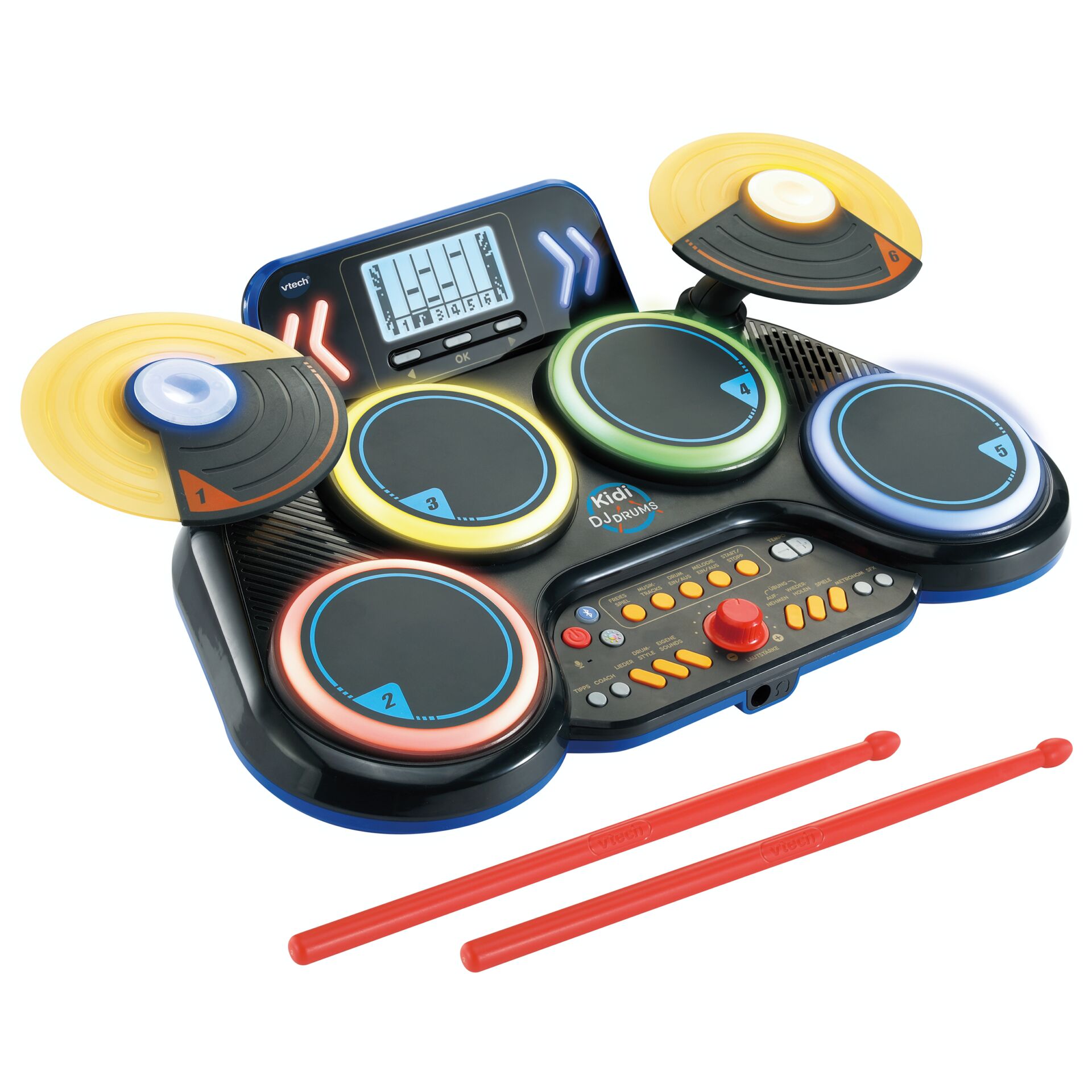 Elektronisches Schlagzeug, Trommeln, Kinder, LED-Lichter, Batteriebetrieben