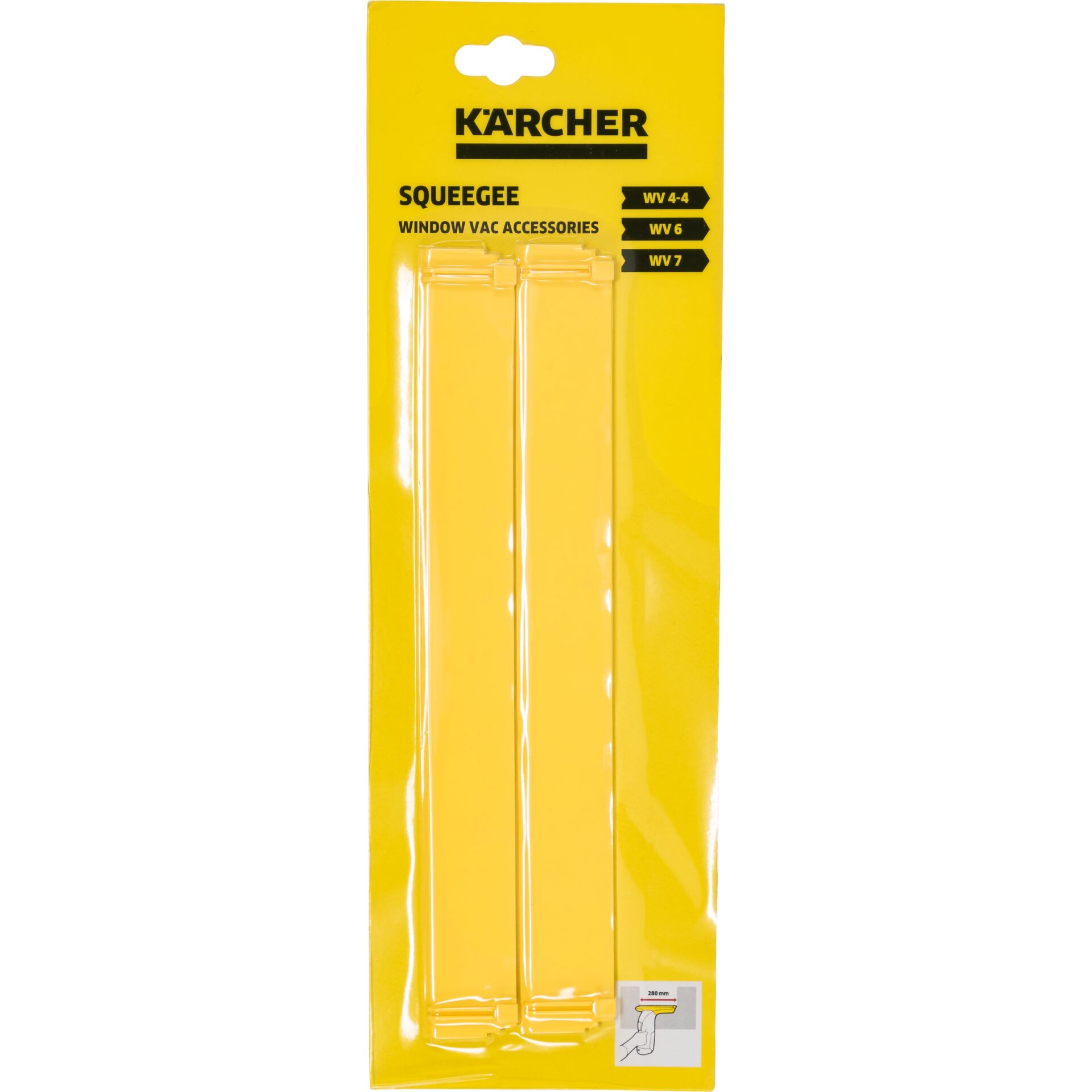 window squeegee, vacuum accessory, yellow, Kärcher, squeegee set