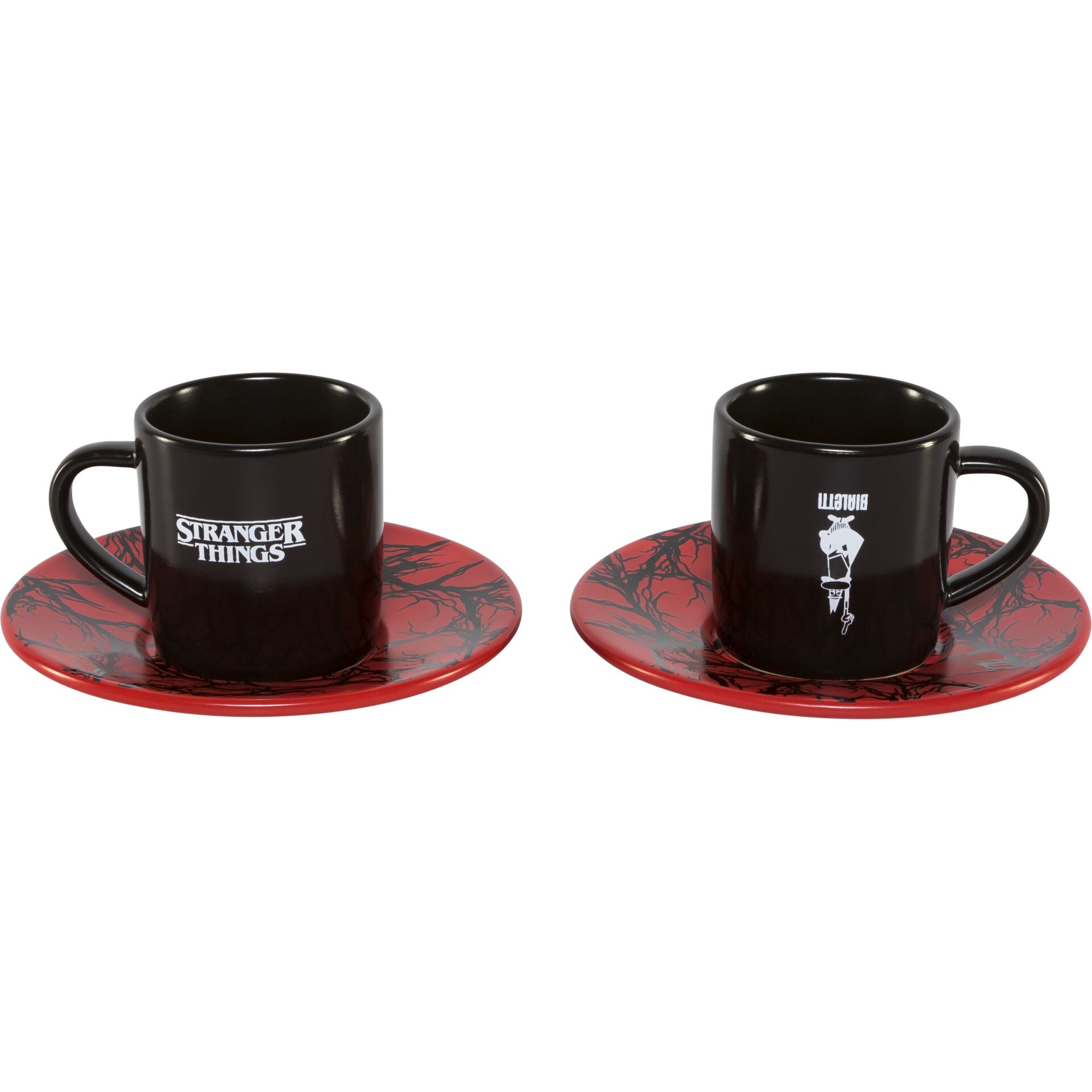 Becher, Doppelset, Stranger Things, Schwarz, Rot Teller