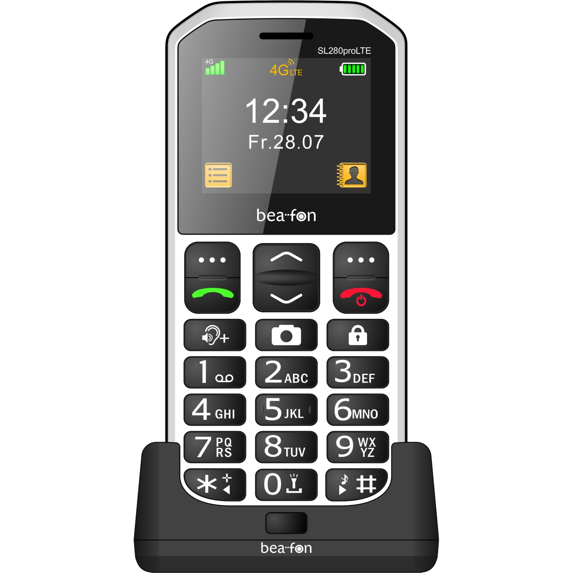 Feature Phone, Beafon SL280proLTE, QWERTY keypad, Plastic body, Color black