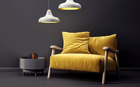 sofa, armchair, gelb, stoff, modern
