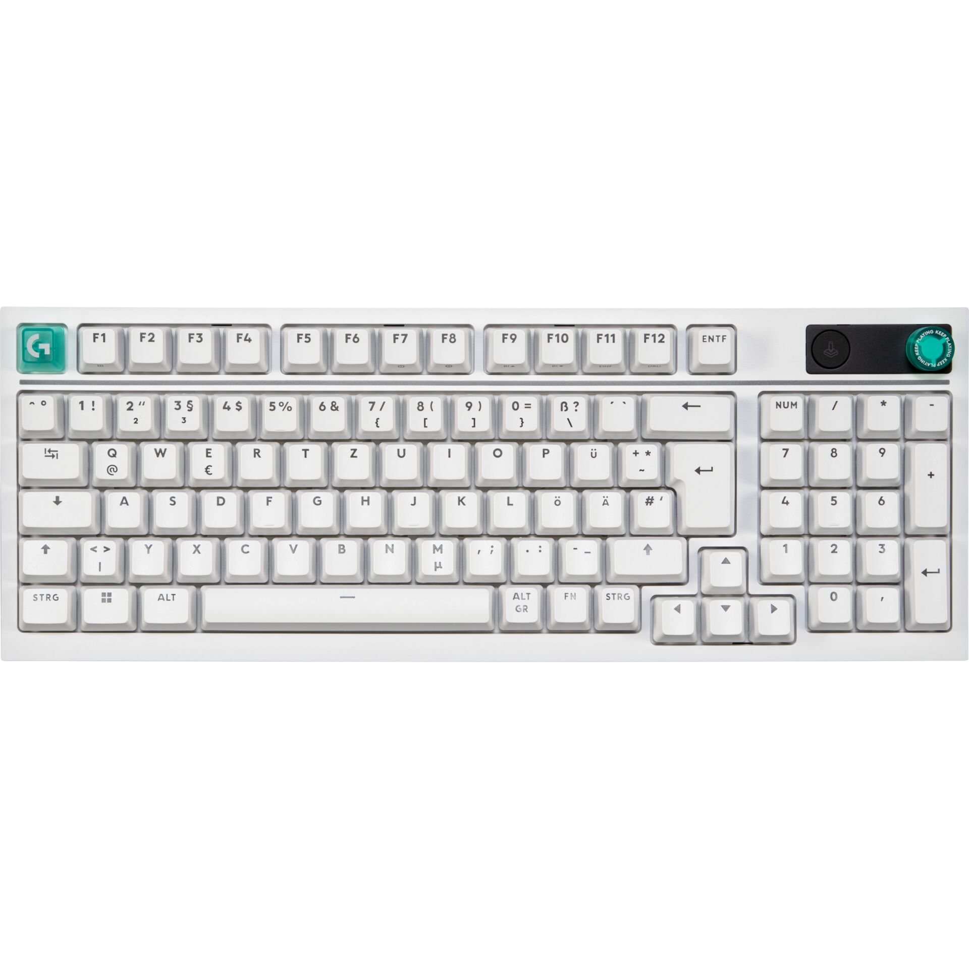 Tastatur, QWERTZ, mechanische Tastatur, Weiß, Zahlentastatur