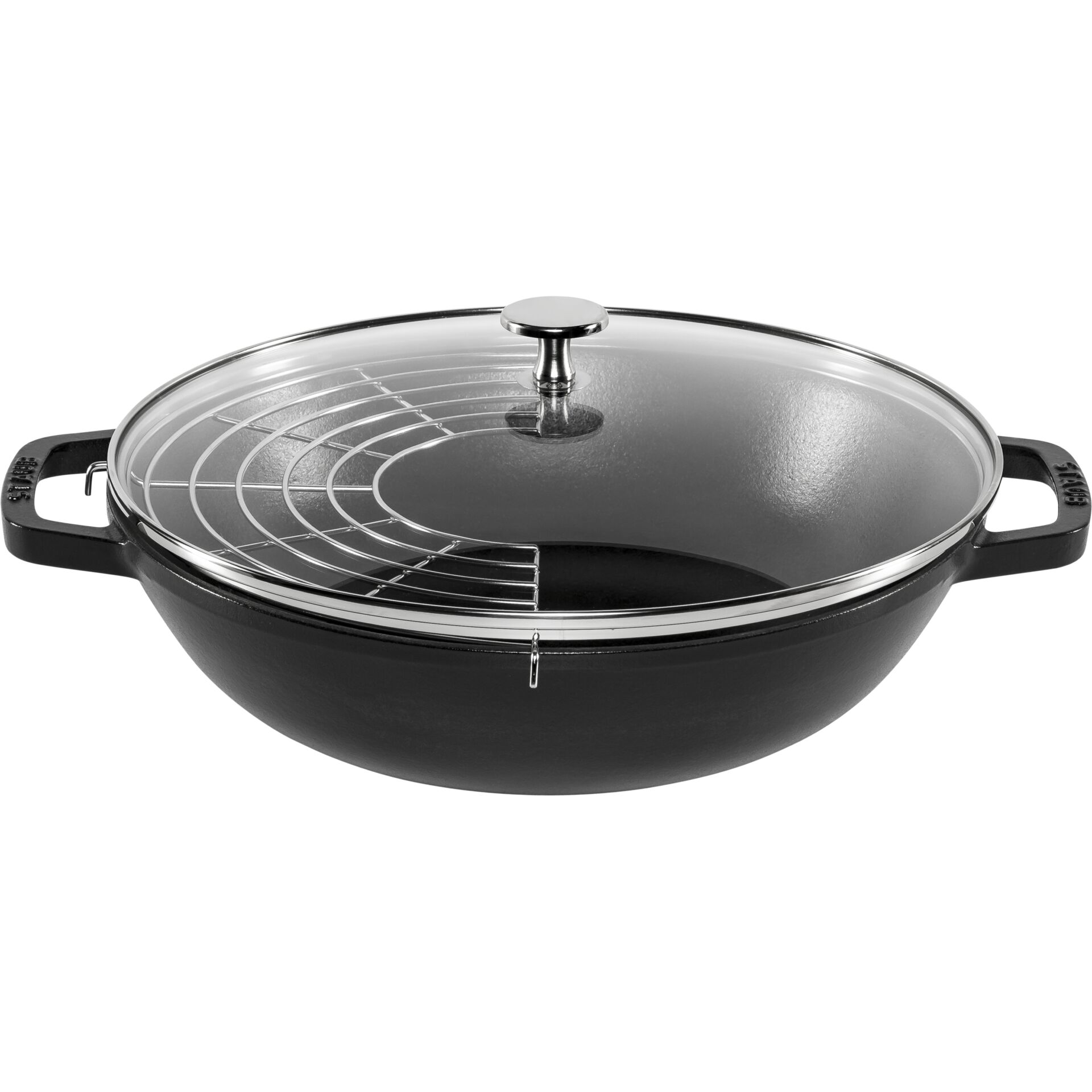 Pfannenwok, Bratpfanne, Tiegel, Glasdeckel, Griffschiene