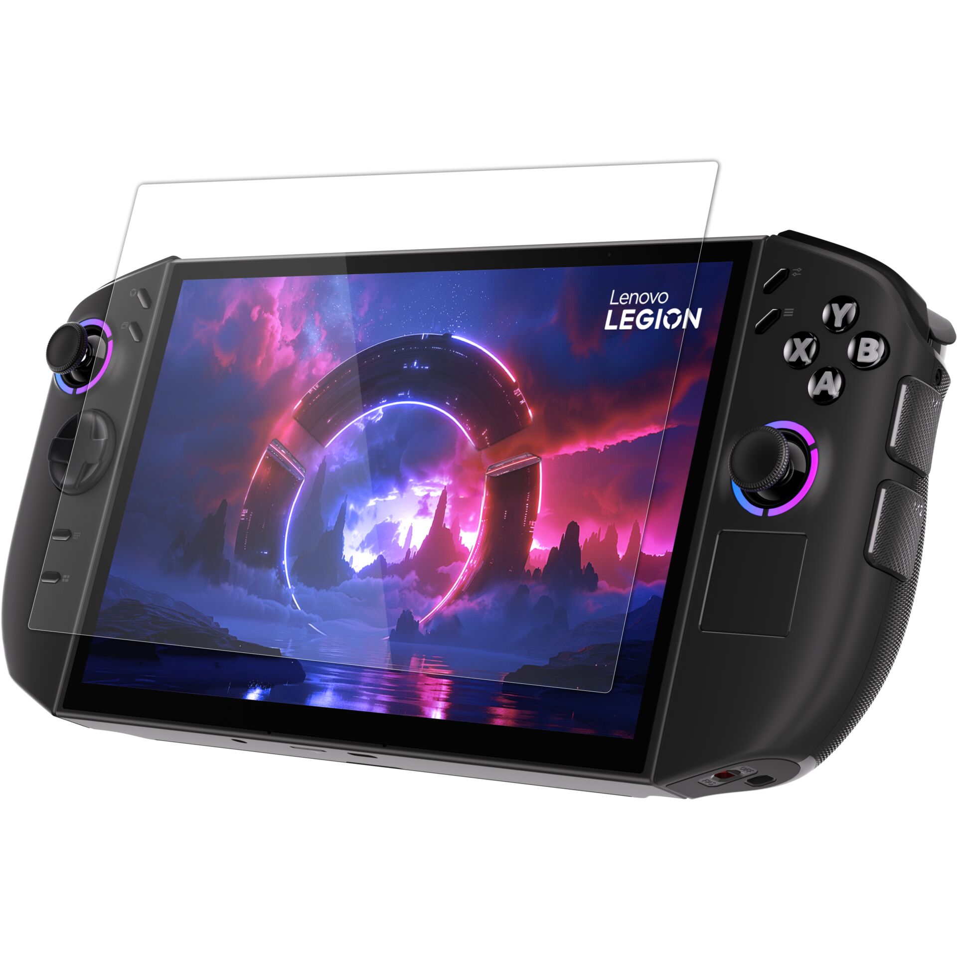 Handheld-Konsole, Gaming-Gerät, Bildschirmfolie, Lila-blauer Glanz, Controller-Tasten