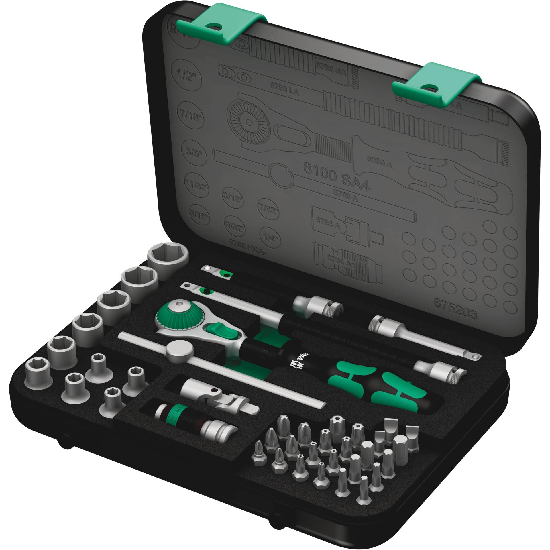 Wera 8100 SA 4 Zyklop Speed-  Knarrensatz, 1/4", zöllig