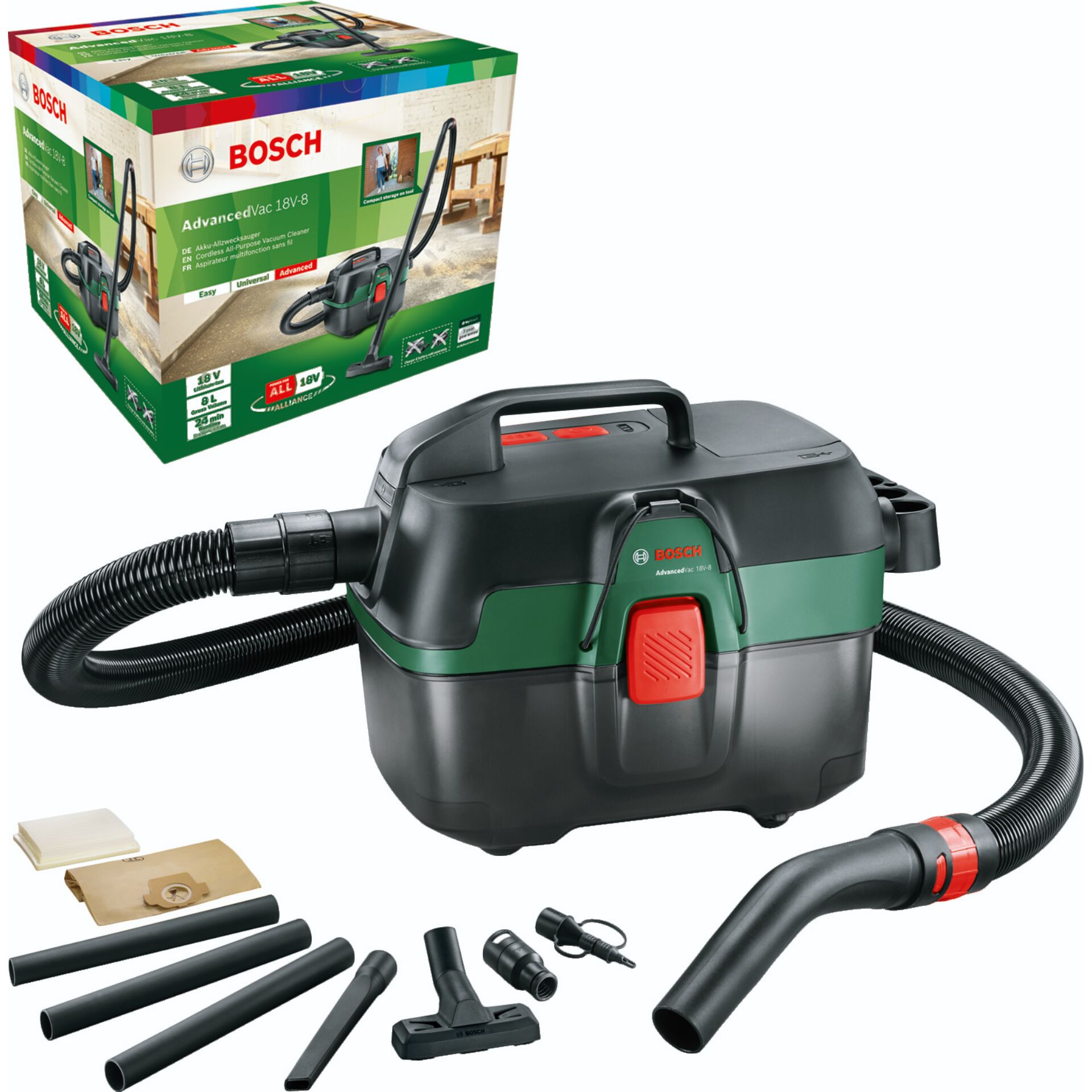 Staubsauger, Kompakt, Profi, Box-Verpackung, Zubehörset