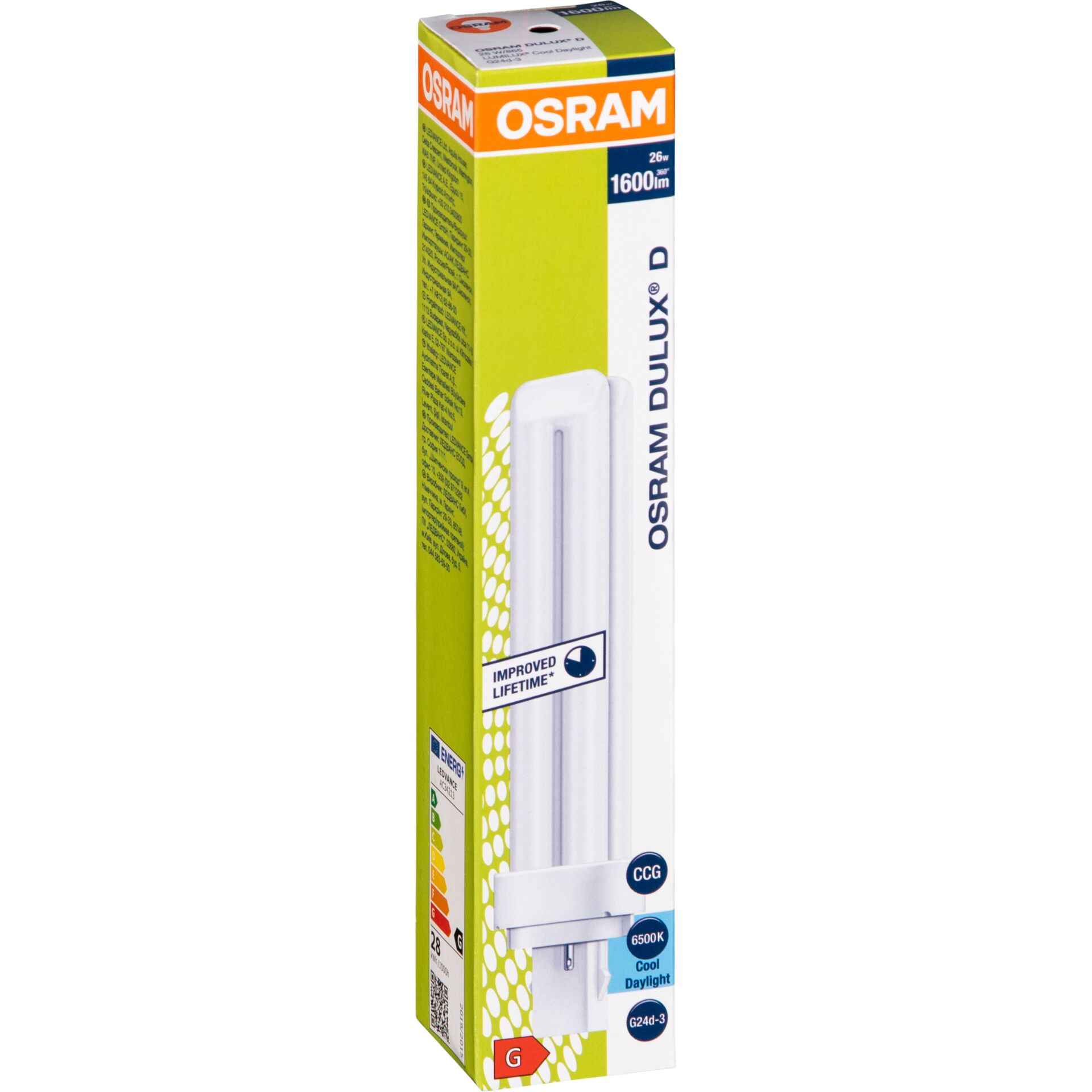 Lichtröhre, LED, Dulux, 1600 lm, G24d-3