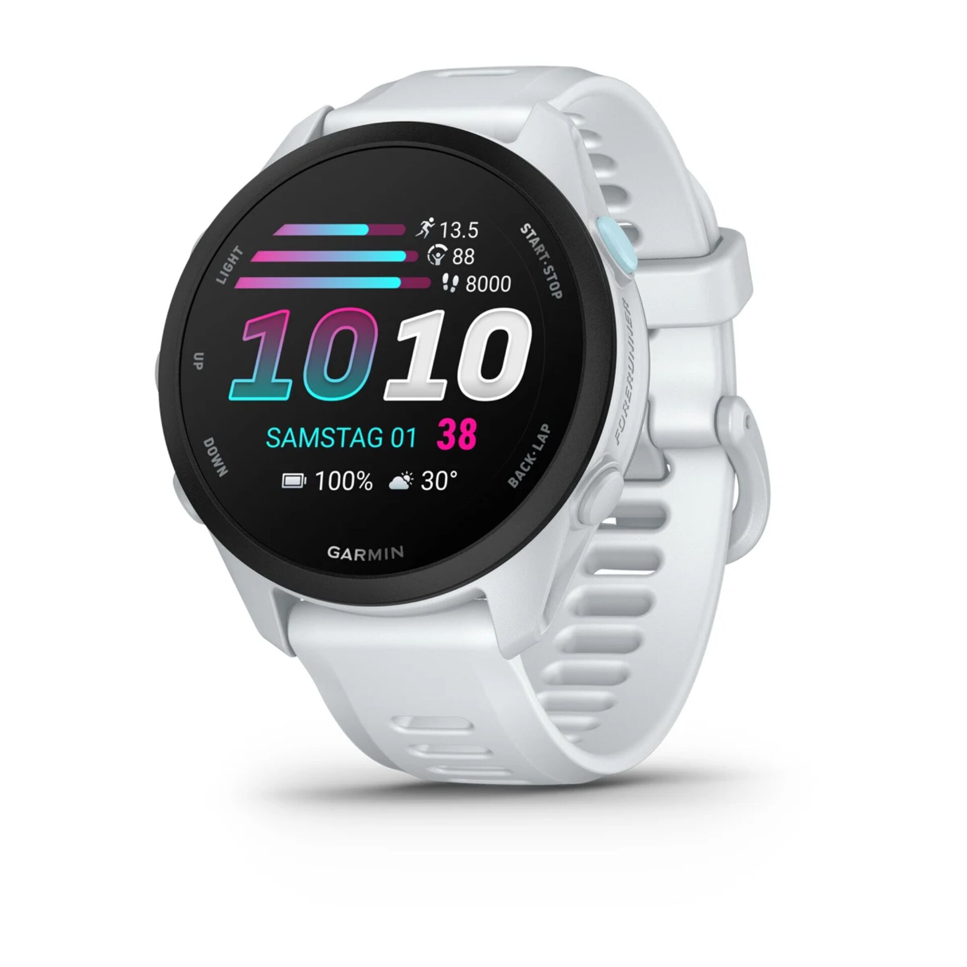 smartwatch, garmin, white, runde-anzeige, digitalanzeige