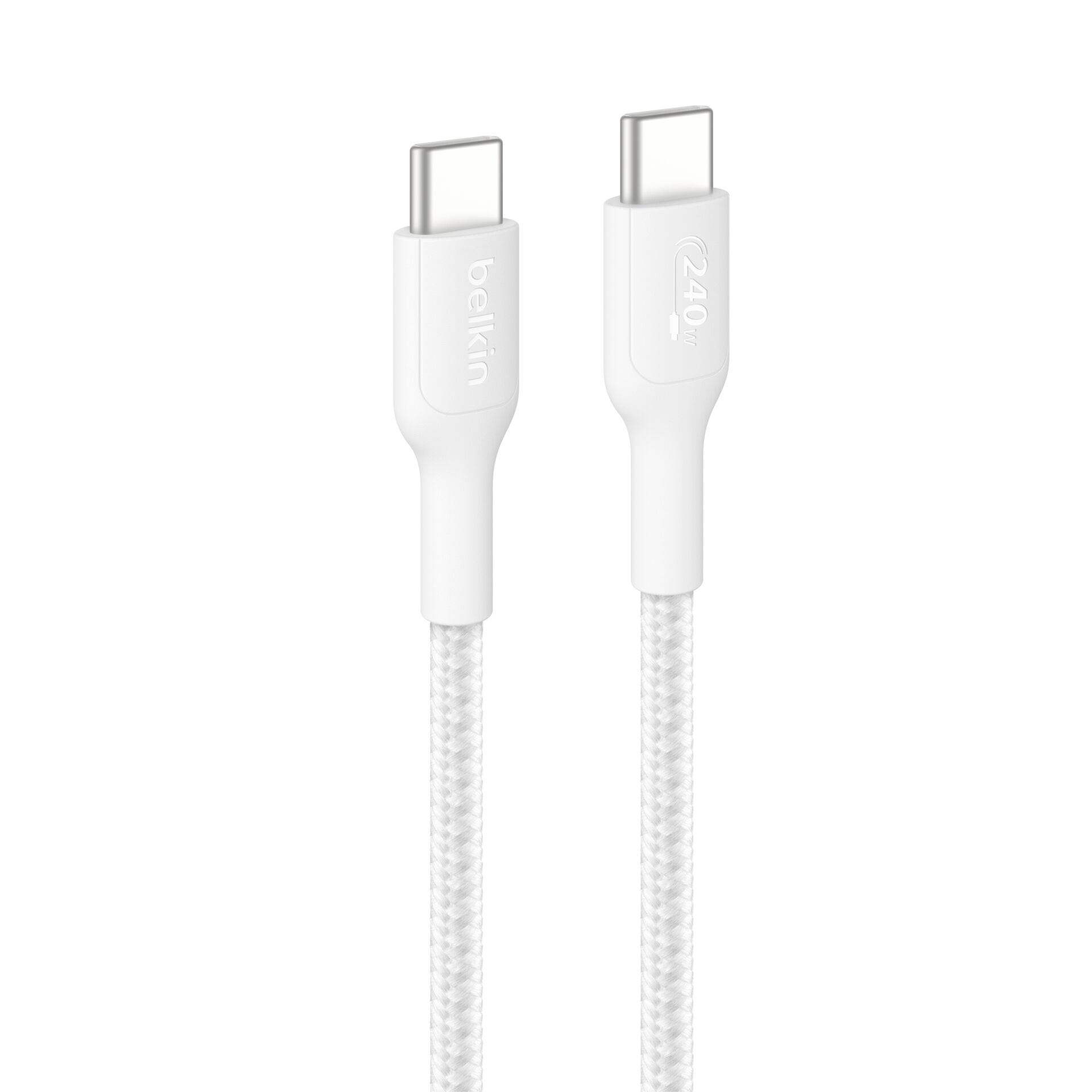 USB-C Kabel, Kabel, Geknotetes/geflochtenes Kabel, Weiß, Datenübertragung