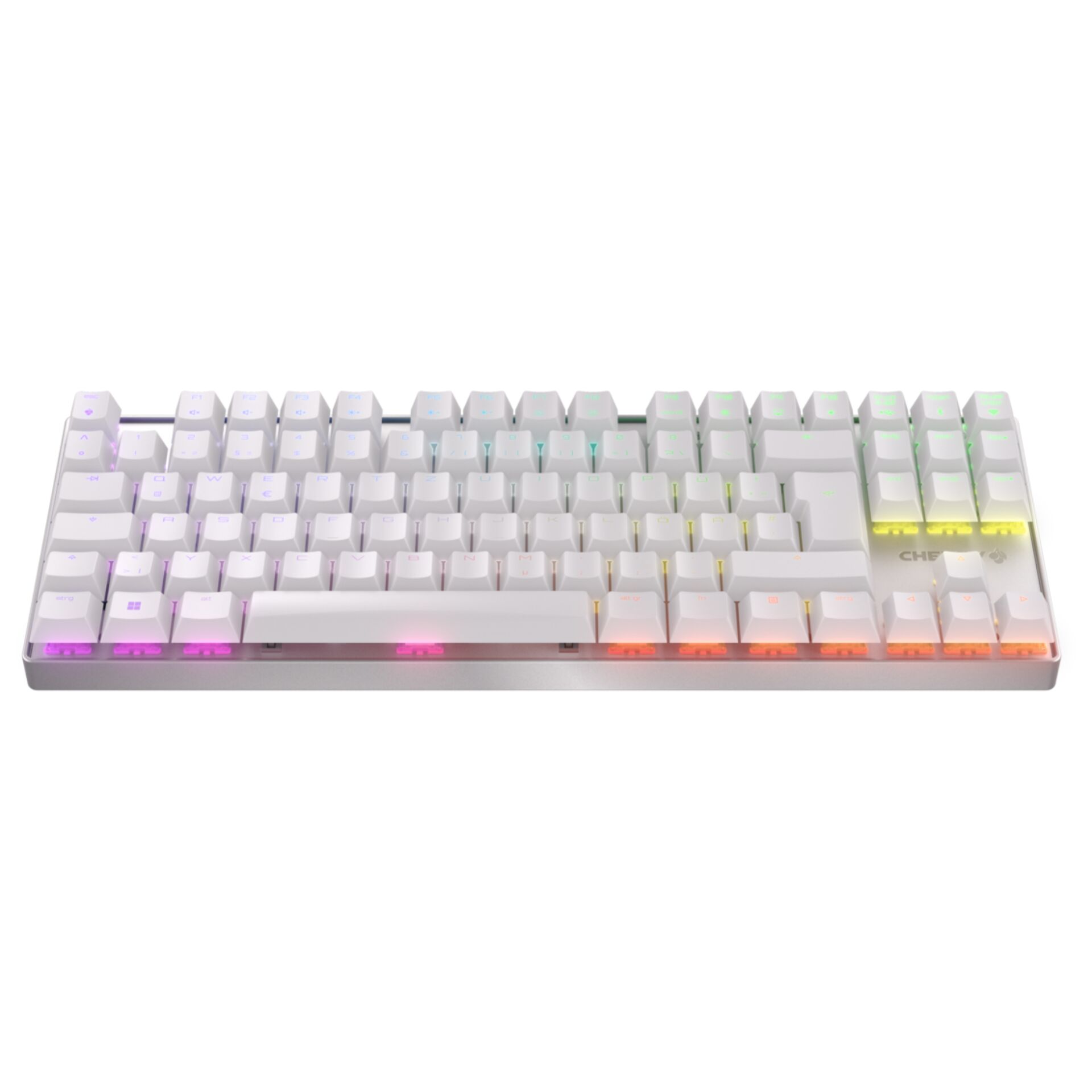 mechanische Tastatur, RGB-Beleuchtung, weiß, kompakt, Tastaturzubehör