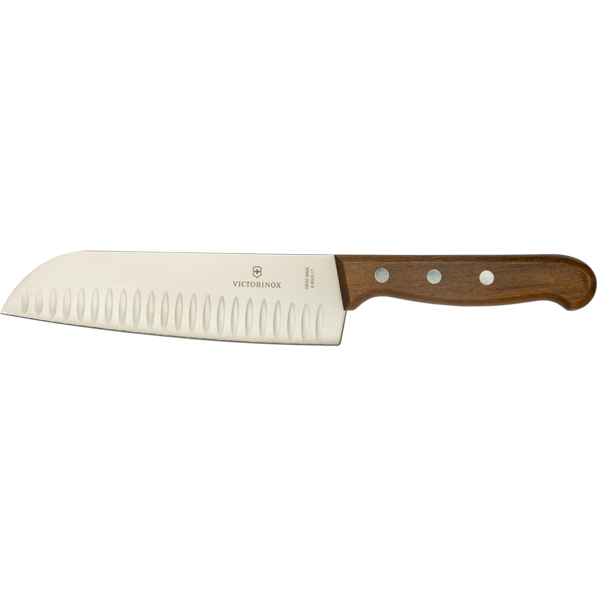 Messerschliff, Santoku, Kochmesser, Holzgriff, Edelstahlklinge