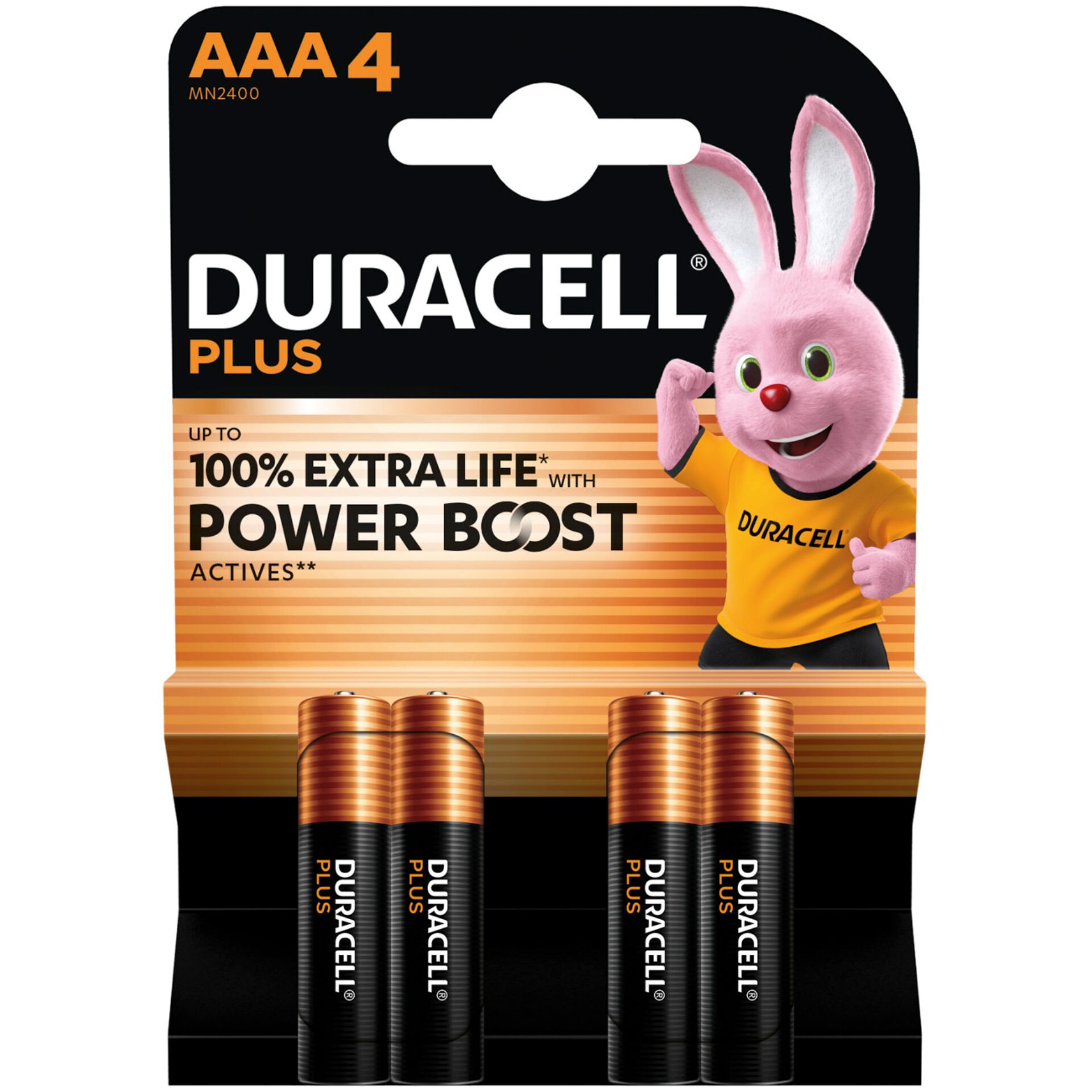 1x4 Duracell Plus Power Boost  Micro MN2400 AAA LR03 1,5V
