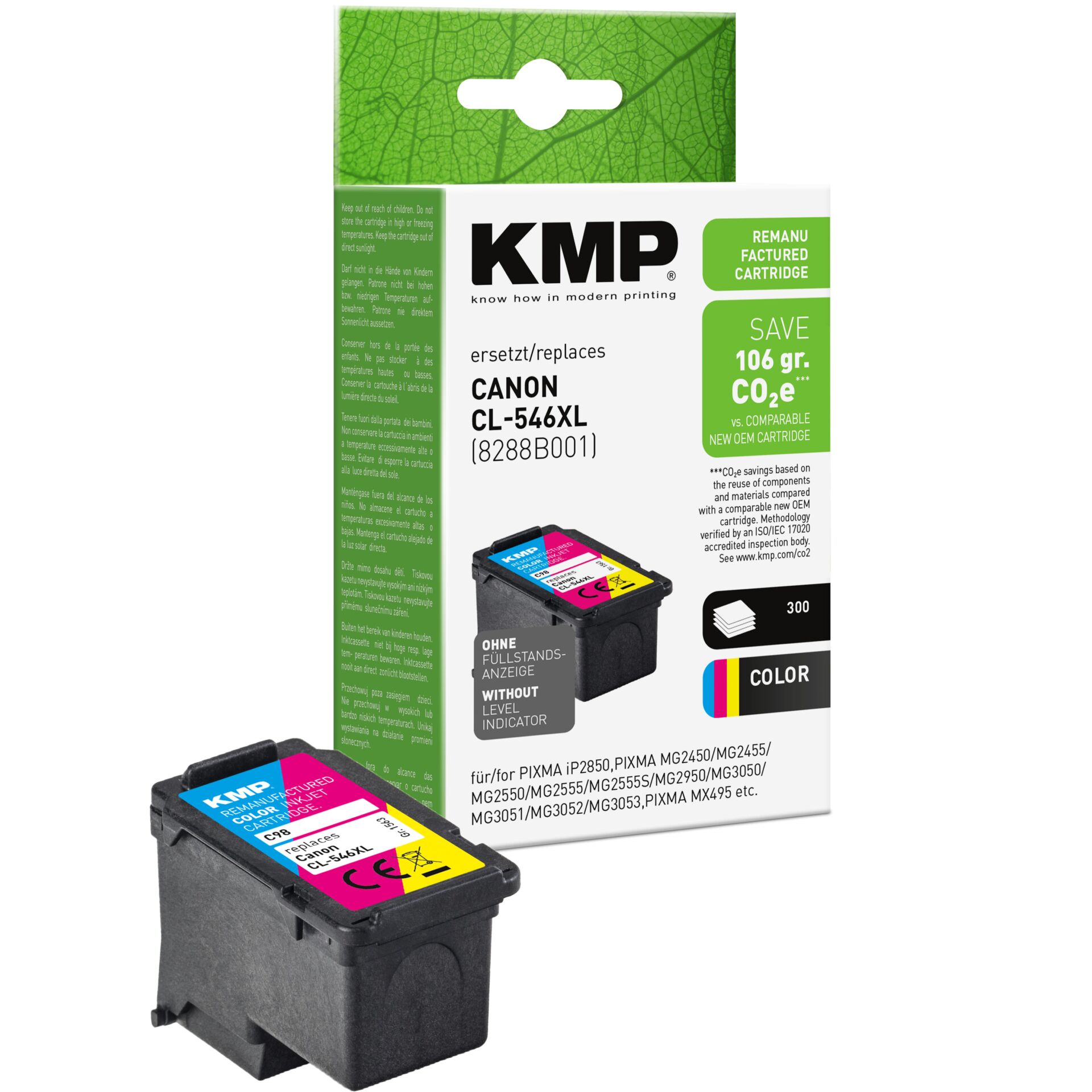 Adapter, Elektronik, Computer-Ausrüstung, Computerausrüstung, QR-Code, Canon CLI-546XL cartridge, Tintenpatrone, Farbtintenpatrone, Druckerzubehör, KMP Patrone