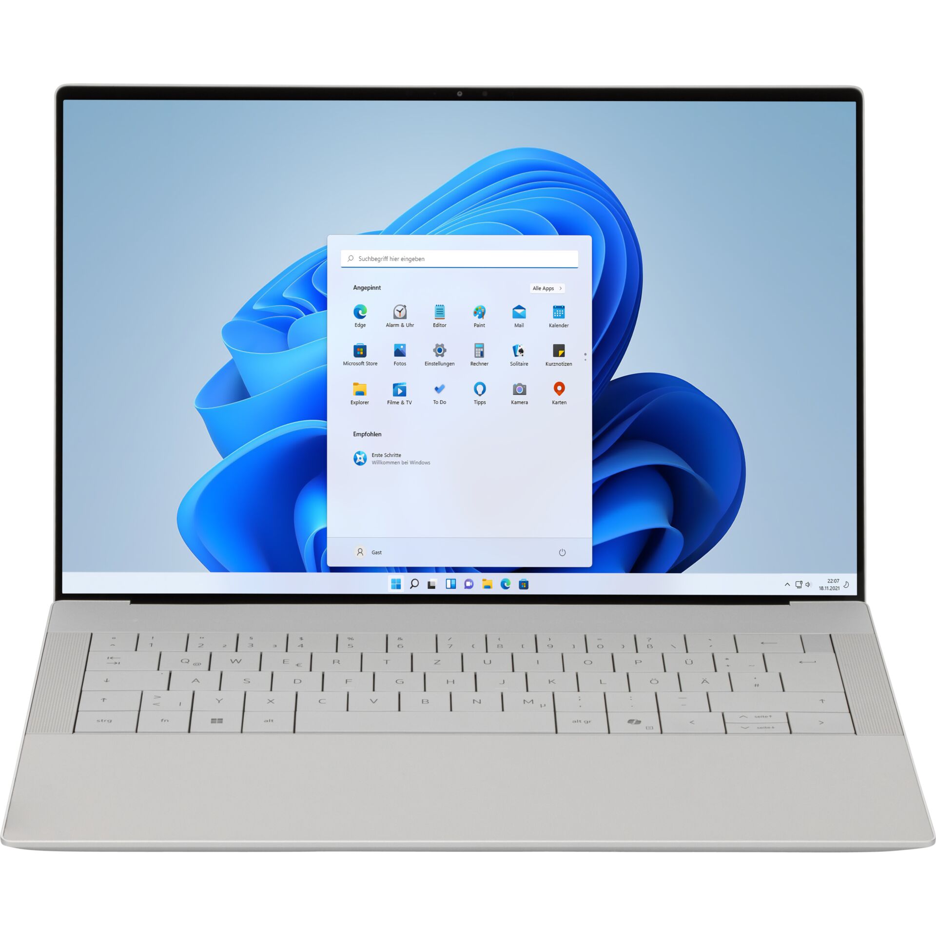 laptop, 2-in-1, laptop display, silber, Tastaturbeleuchtung