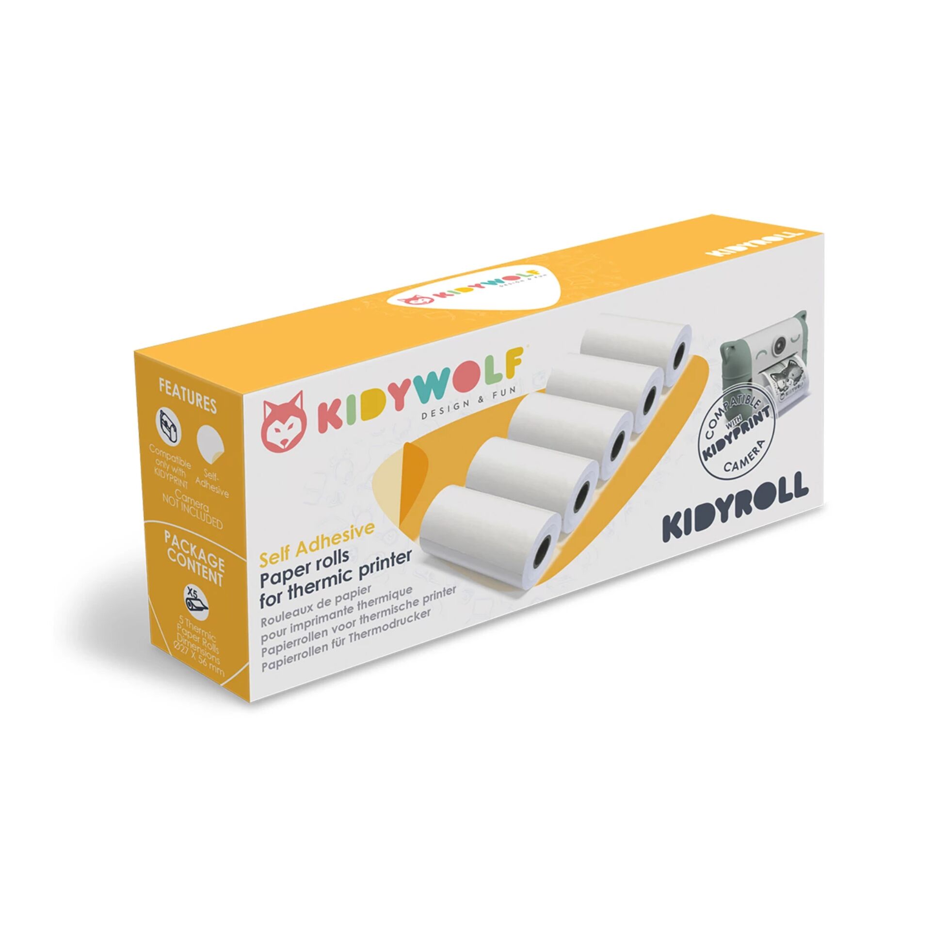 Kidywolf Klebepapier zu  Sofortbildkamera 5 Rollen