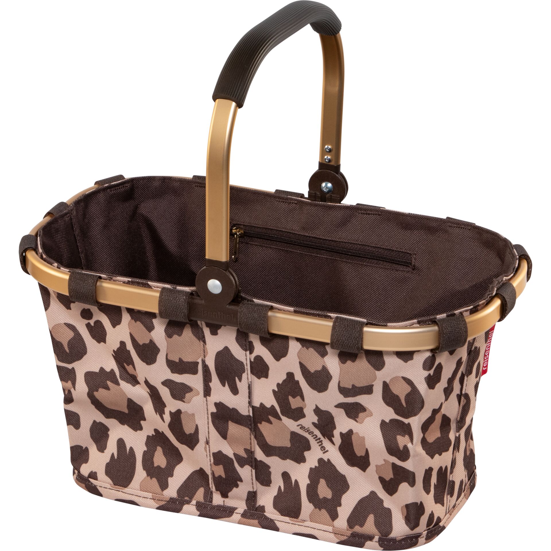 handtasche, leopardendruck, braun, stoff, reissverschlusstasche