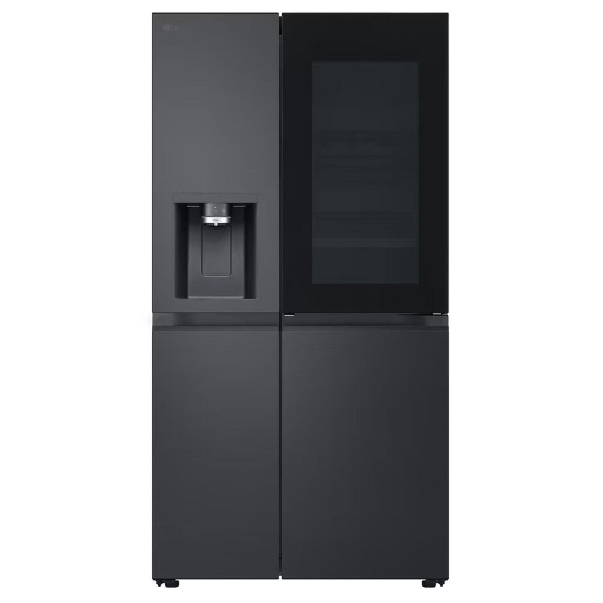 French-Door-Kühlschrank, Wasserspender, dunkelgrau, Glasfront